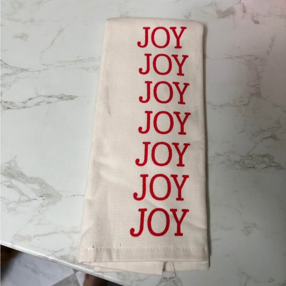 Threshold Cream and Red 'JOY' Holiday Kitchen Towel
